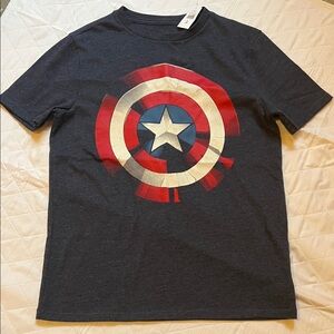 GAP Boys Navy Blue Captain America Shield Short Sleeve Tee